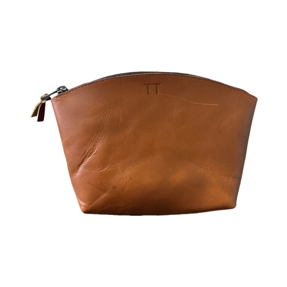 Brown Leather Toiletry Bag Monogram TT